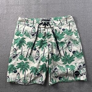 Brixton Shorts Adult Size 33 Green Boardshorts Surf Swim Outdoor Casual Men's